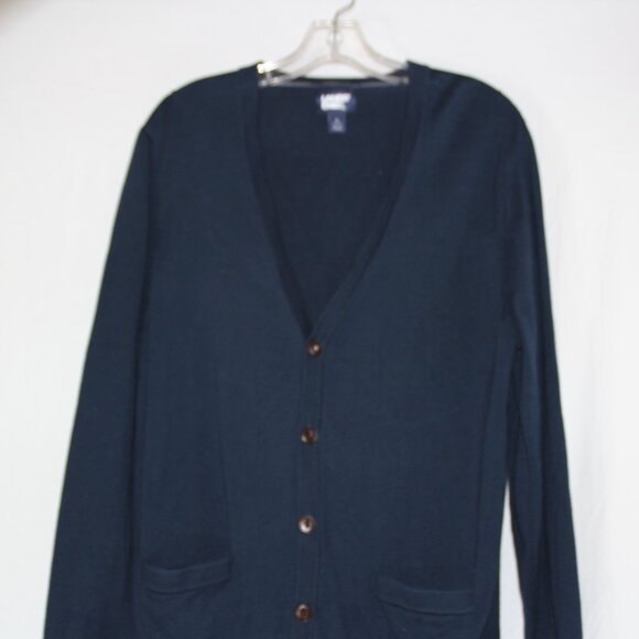 Lands' End Men's Blue Button Cardigan Sweater Size L w/Pockets The Outfitters - Picture 5 of 10